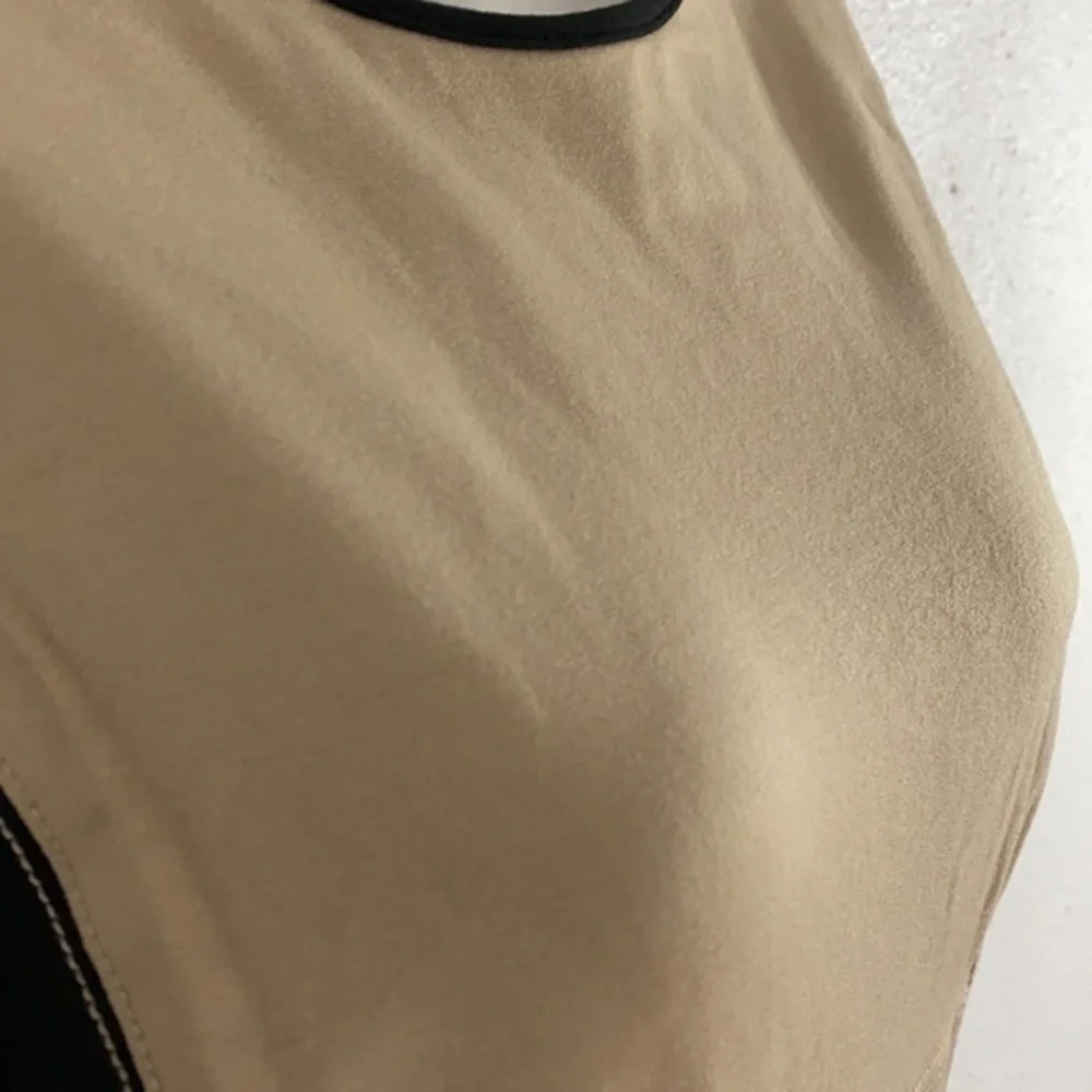 Ann Taylor tan black sleeveless flare dress W27